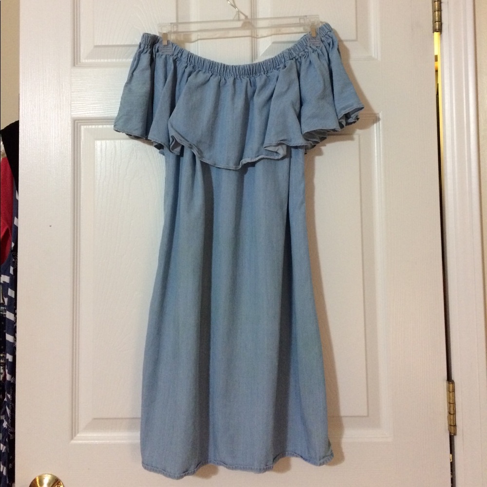 Blue Sugar + Lips Strapless Dress